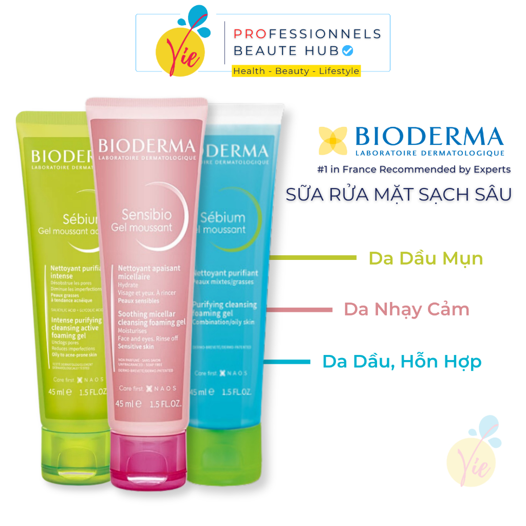 Gel rửa mặt Bioderma Sebium Gel Moussant dành cho da dầu mụn | Shopee Việt Nam