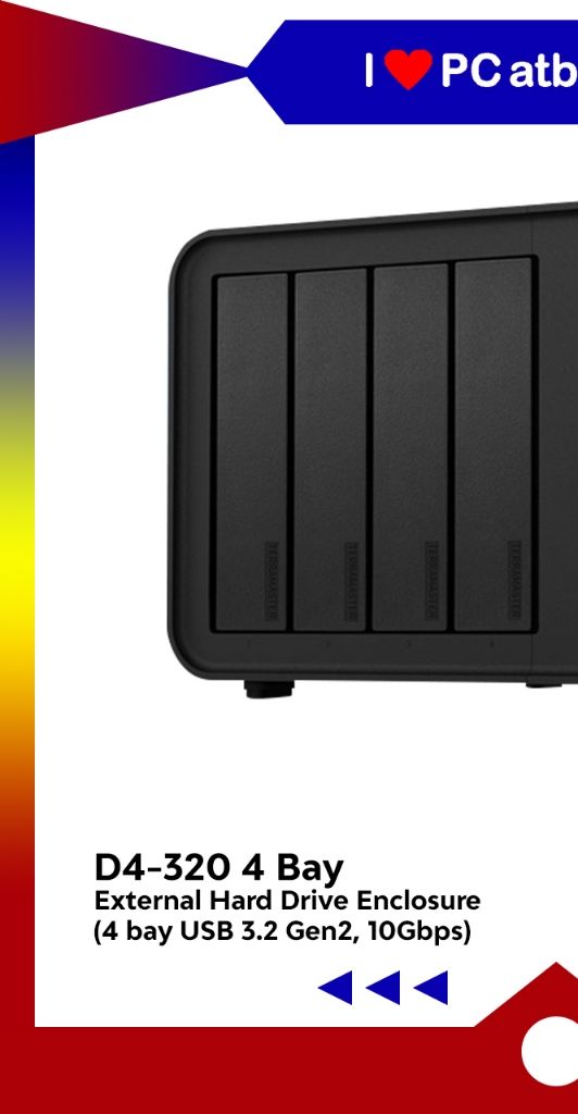 TERRAMASTER D4-320 External Hard Drive Enclosure (4 bay USB 3.2 Gen2, 10Gbps, Type-C USB Storage) | Shopee Malaysia