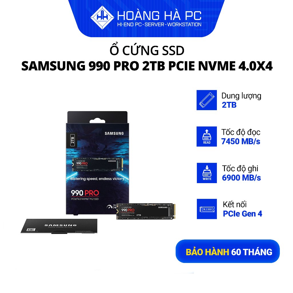 Ổ cứng SSD Samsung 990 PRO 2TB M.2 NVMe PCIe Gen4 Chính Hãng Bảo Hành 60 Tháng | Shopee Việt Nam