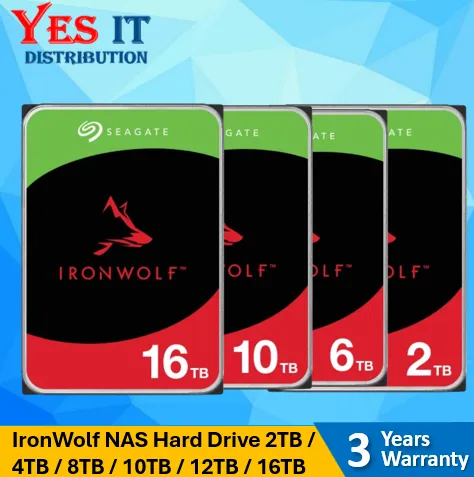 Seagate IronWolf NAS Hard Drive 2TB / 4TB / 6TB / 8TB / 10TB / 12TB / 16TB | Helium / Cache (MB) 256 / Speed 7200