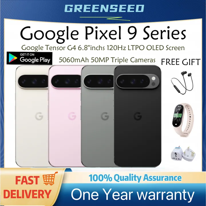 【US Version】Google Pixel 9 Series SmartPhone | Google Pixel 9 Pro | Google Pixel 9 Pro XL|Google Pixel 9|Google Pixel 9A | Google Tensor G4 | 6.8"inchs 120Hz LTPO OLED Screen | 5060mAh | 50MP Triple Cameras | Google Pixel Phone
