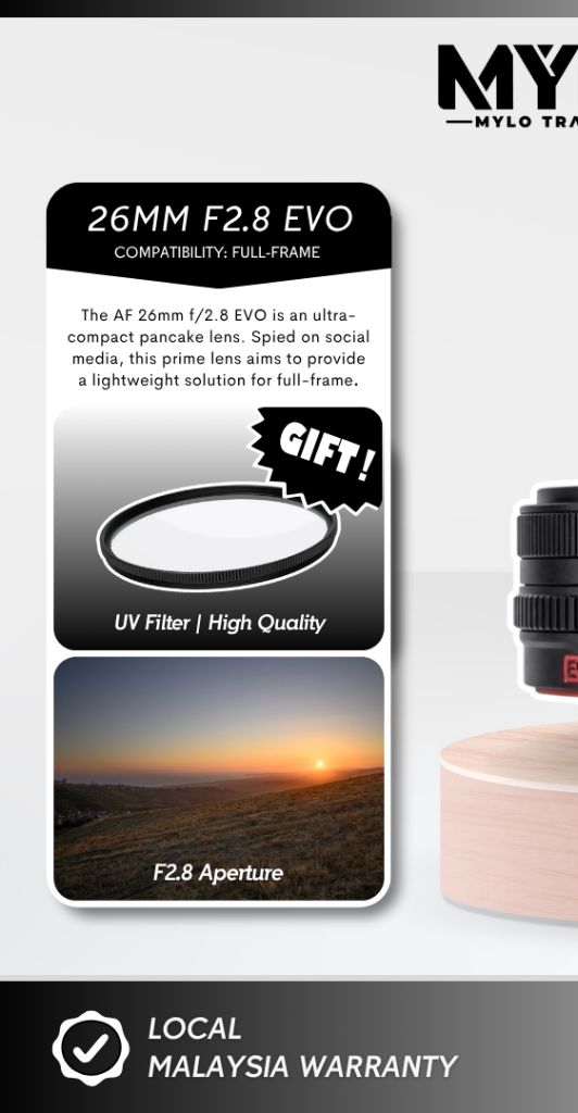 Viltrox AF 26mm f/2.8 EVO Full-frame Ultra-compact pancake design For Sony E Mount | Nikon Z Mount | Shopee Malaysia