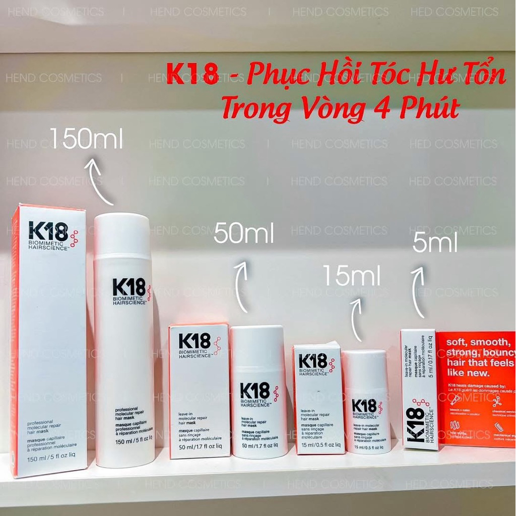 Siêu phẩm dưỡng phục hồi tóc K18 Biomimetic Hairscience Leave-In Molecular Repair Hair Mask 50ml | Shopee Việt Nam