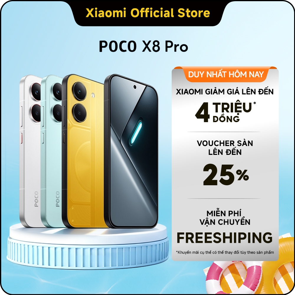 Điện thoại thông minh POCO X8 PRO| Pin cực lớn 6500mAh(typ) sạc nhanh 100W| Màn hình AMOLED 1.5K 120Hz | Shopee Việt Nam