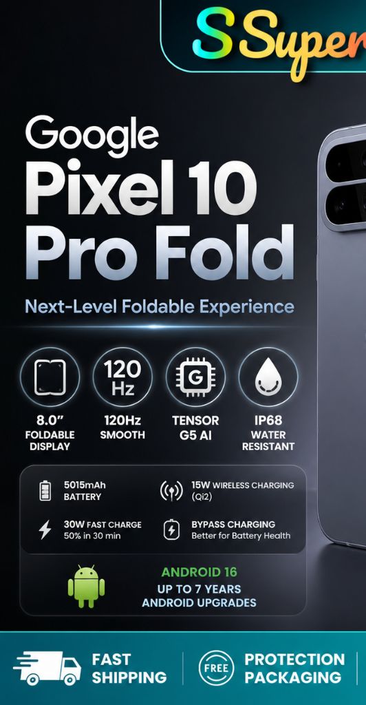 Google Pixel 10 Pro Fold 8" 120Hz Foldable LTPO OLED IP68 Water Resistant 5015 mAh | Shopee Malaysia