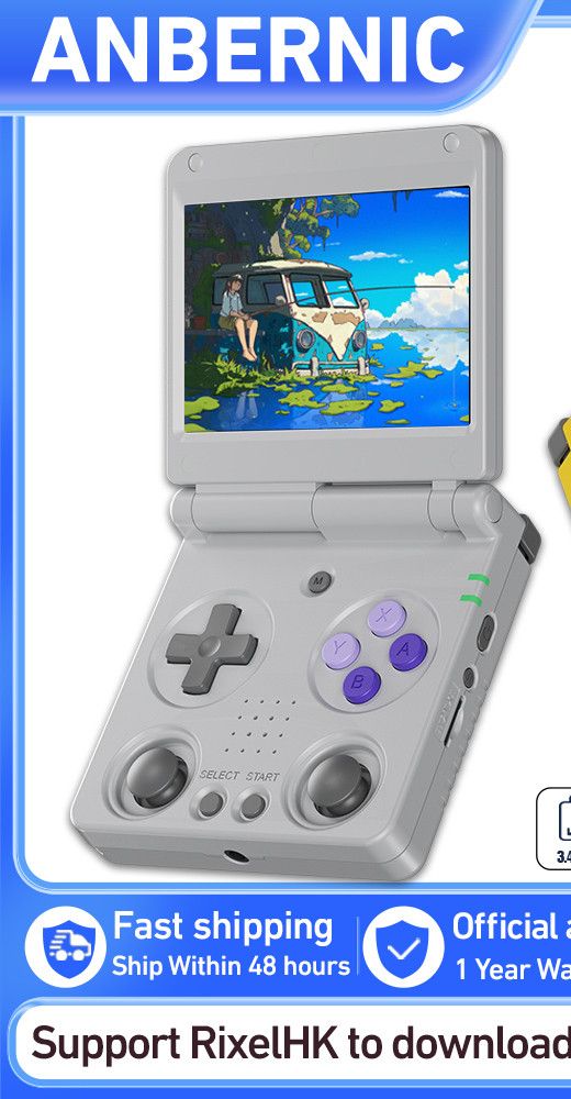 Anbernic RG34XXSP 3.4'' IPS Screen Flip Handheld Console Linux System HDMI-compatible TV Output 64G 5000 Games Pre-installed | Shopee Malaysia