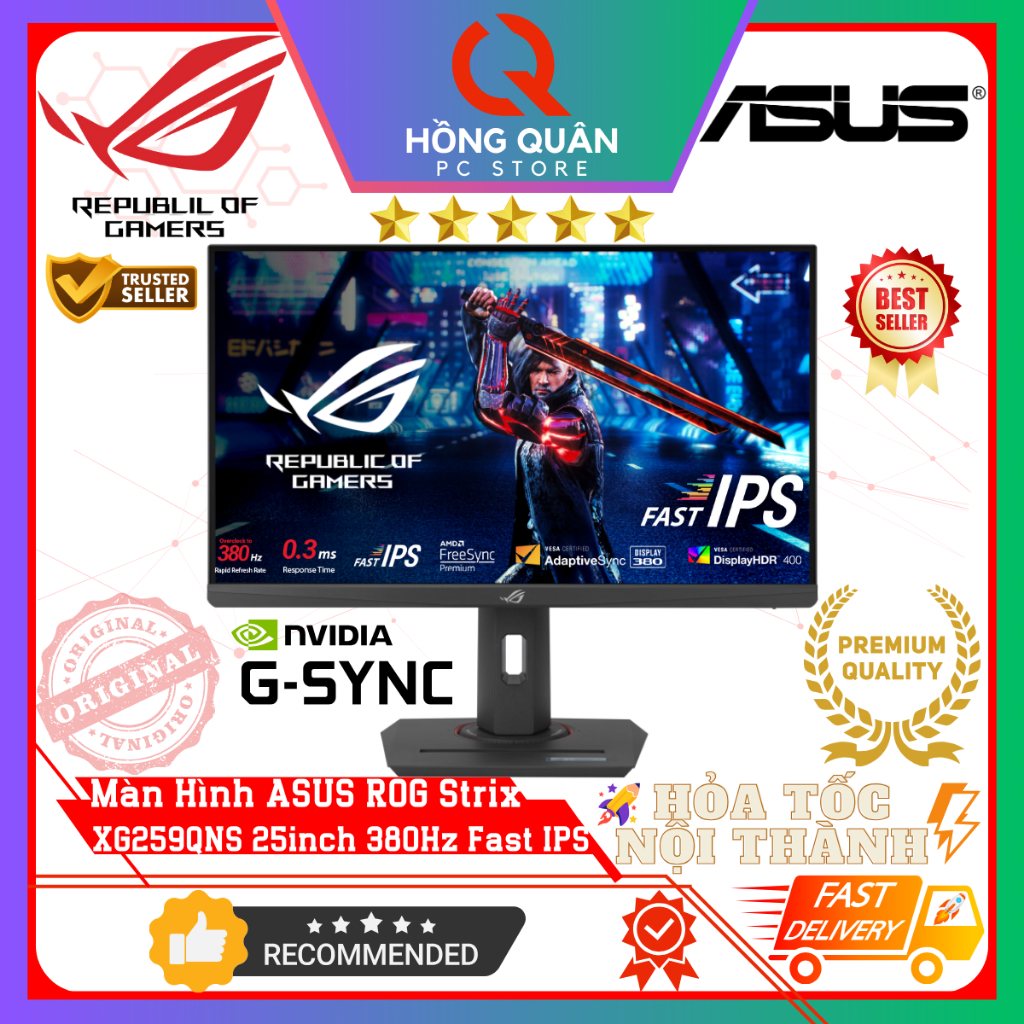 Màn Hình Gaming ASUS ROG Strix XG259QNS 25inch 380Hz Fast IPS GSync 1ms GtG HDR400 New - Hàng Chính Hãng Bảo Hành 3 Năm | Shopee Việt Nam