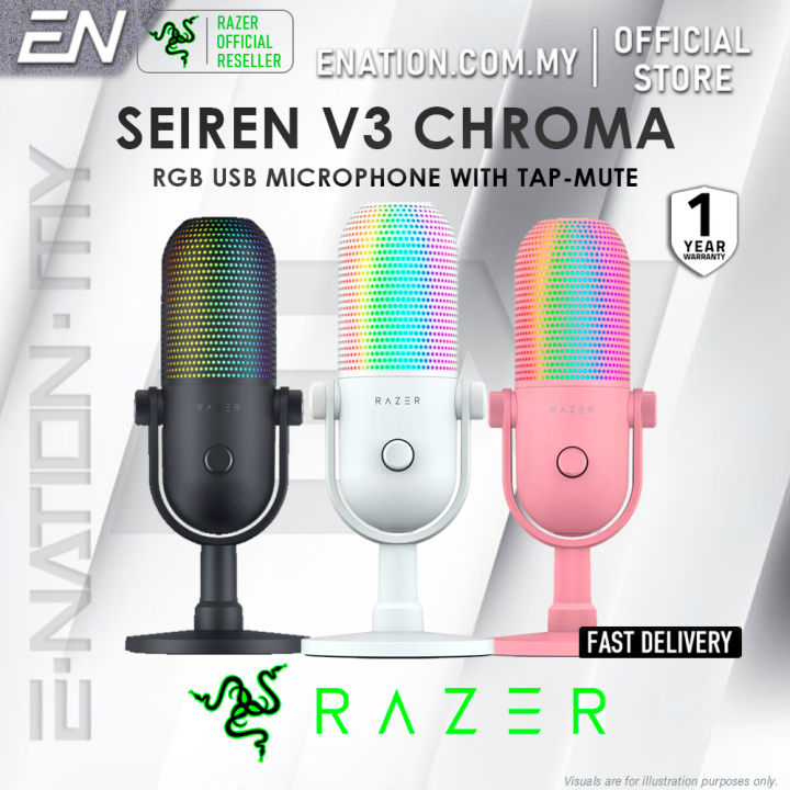 Razer Seiren V3 Chroma - RGB USB Microphone with Tap-to-Mute | Lazada Malaysia