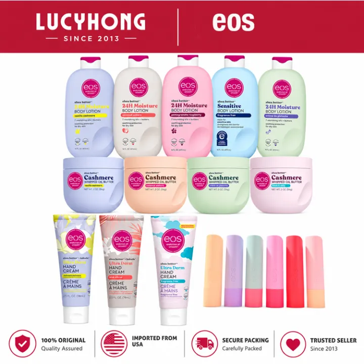 eos Body Lotion | Hand Cream Shea Better 24H Moisture Vanilla Cashmere Coconut Waters Sensitive Skin Strawberry