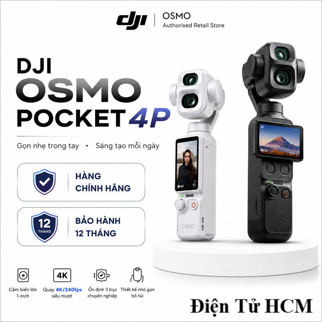 DJI Osmo Pocket 4P Chính Hãng - Camera Gimbal 3 Trục Camera Kép AI - Quay 4K/240fps - Bộ Nhớ 103G | Shopee Việt Nam