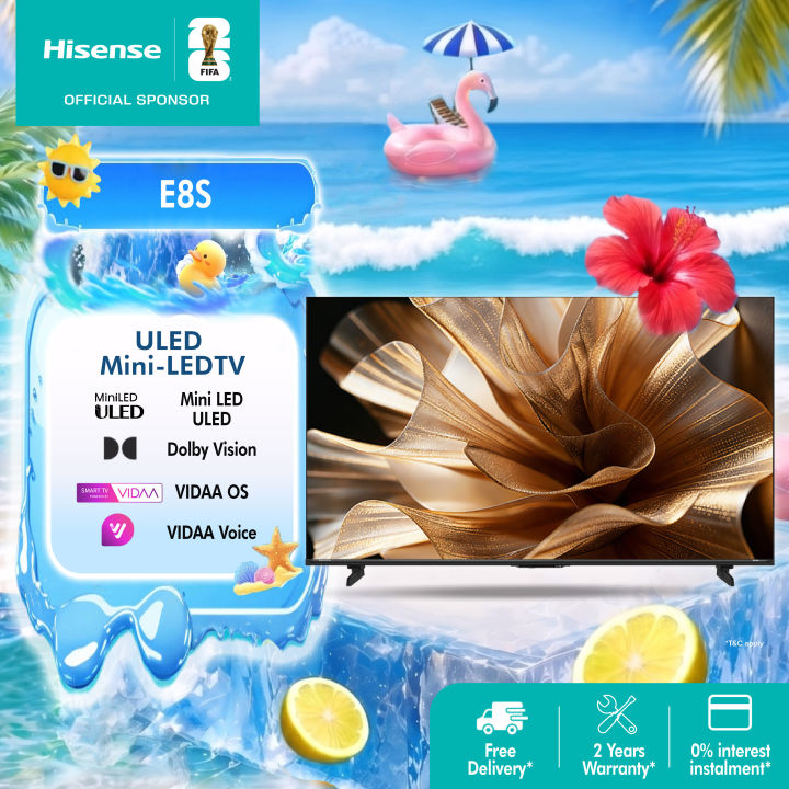 Hisense 55-75 inch Quantum Dot/ ULED MINI-LED / HDR10+ / Dolby Vision Atmos / 120VRR 4K Ultra QD Mini-LED AI TV - E8S