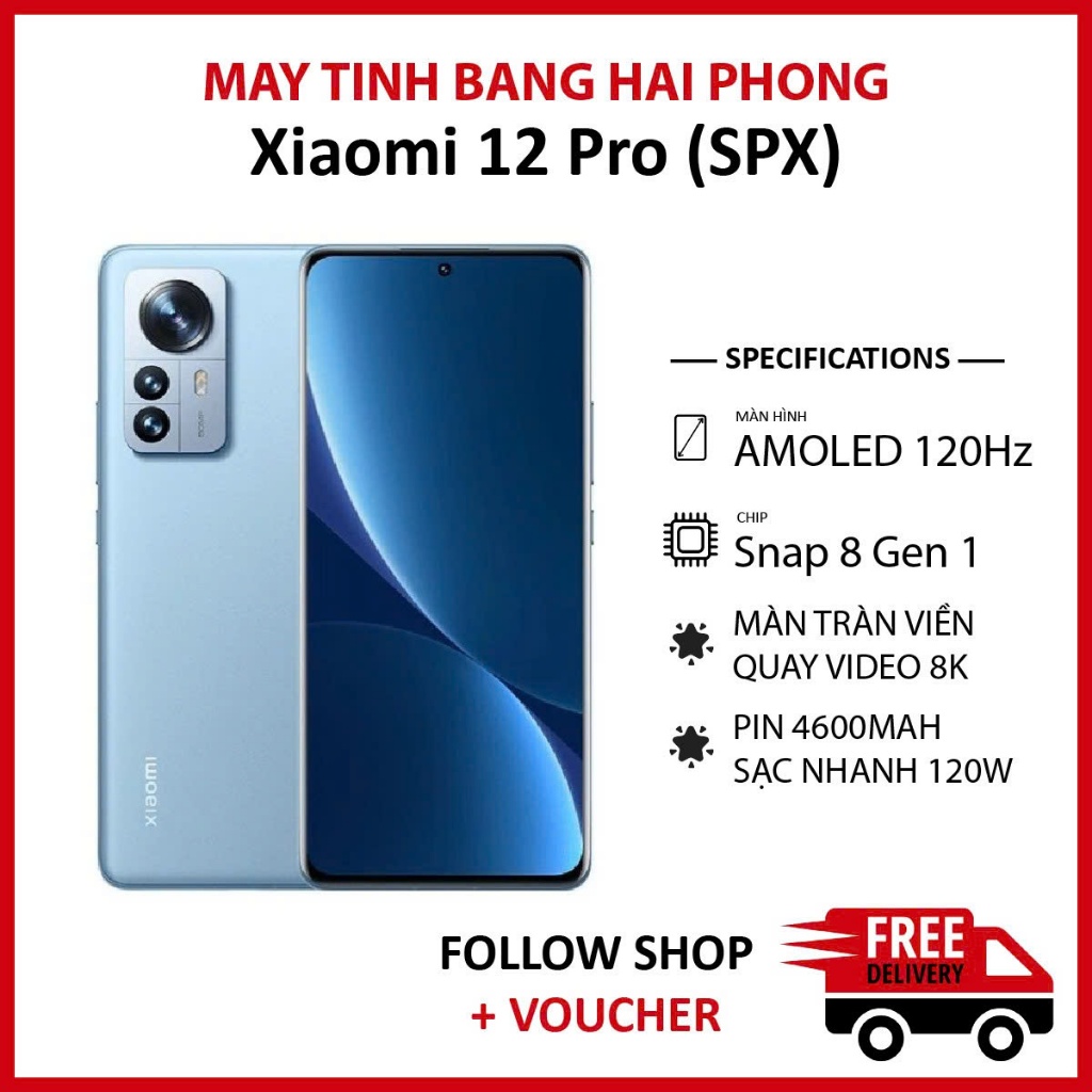 Điện thoại Xiaomi Mi 12 Pro (SPX) RAM 8/128GB chip Snapdragon 8 Gen 1 màn AMOLED 2K 120Hz hỗ trợ sạc nhanh 120W | Shopee Việt Nam