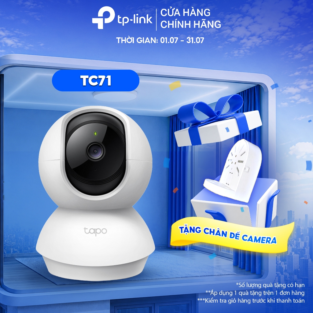 Camera Wi-Fi Trong Nhà TP-Link Tapo TC71 Chất Lượng 2K 3MP | Quay Quét 360º, Âm Thanh Hai Chiều, Chuyển Động AI | Shopee Việt Nam