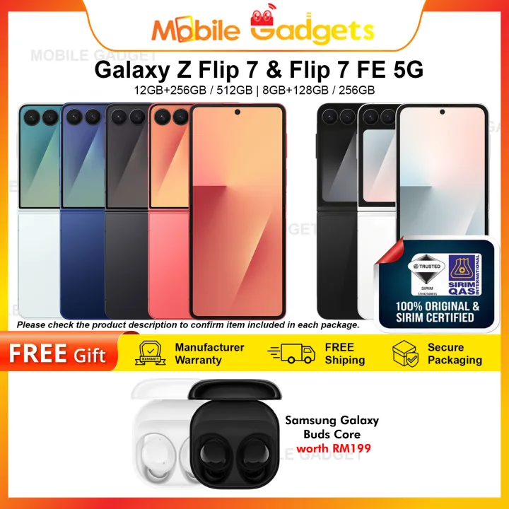 [READY STOCK] Samsung Galaxy Z Flip 7 / Flip 7 FE 5G [12GB+256/512GB] | Original Malaysia New Set
