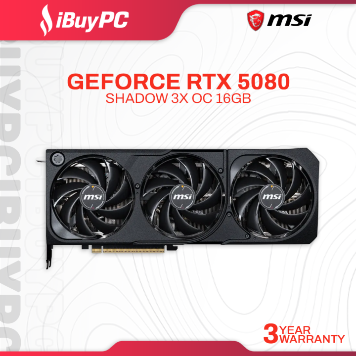 MSI GeForce RTX 5080 SHADOW 3X OC 16GB GDDR7 Graphics Card