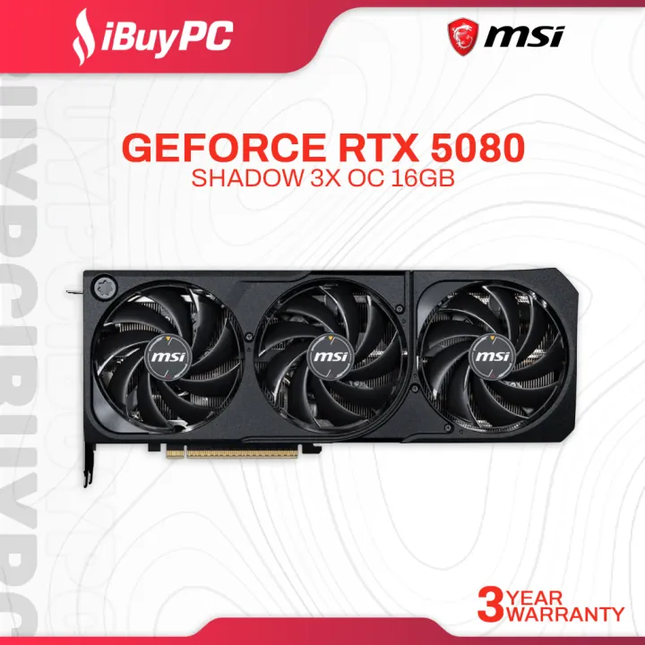 MSI GeForce RTX 5080 SHADOW 3X OC 16GB GDDR7 Graphics Card