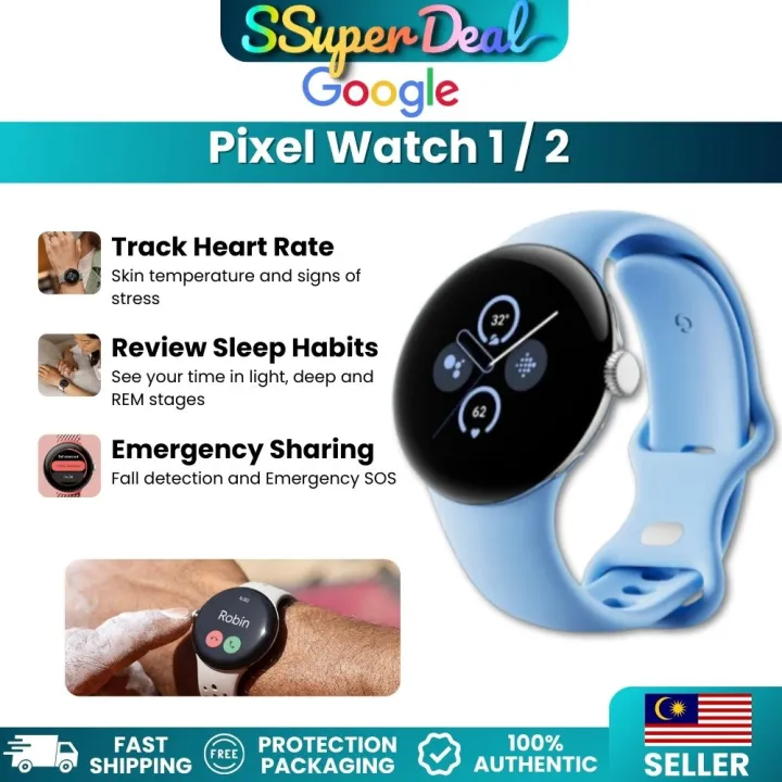 Google Pixel Watch 2 with the Best of Fitbit and Google (Heart Rate Tracking, Stress Management ,Safety Features) | Lazada Malaysia