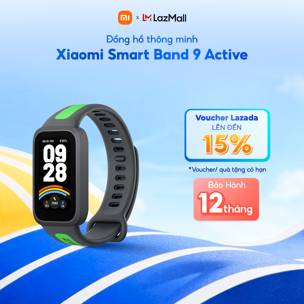 Vòng đeo tay thông minh Xiaomi Smart Band 9 Active | Màn hình 1.47 TFT 60Hz | Pin 18 ngày | Theo dõi sức khỏe cả ngày