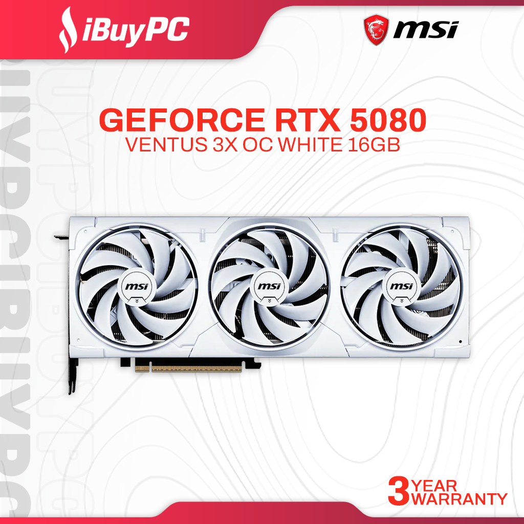 MSI GeForce RTX 5080 VENTUS 3X OC White 16GB GDDR7 Graphics Card | Shopee Malaysia