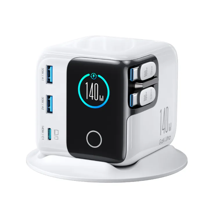 joyroom | GaN Technology 140W Intelligent Screen Display Multi-Port Charger Station
