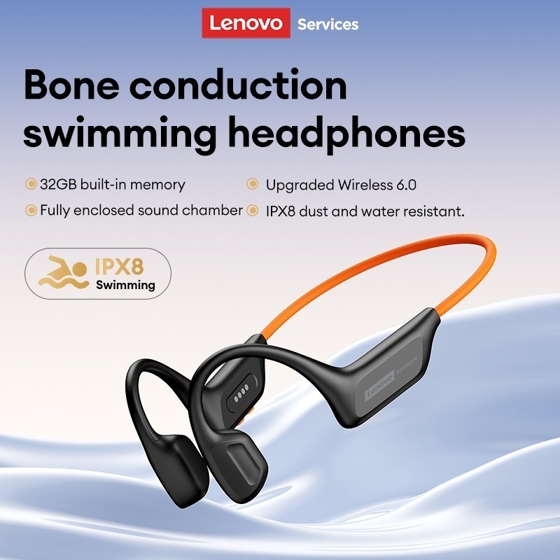 Lenovo S106 Tai nghe dẫn truyền xương không dây Chống nước IPX8 Bơi lội Chạy bộ Bluetooth 6.0 Âm thanh vòm HIFI Chính hã | Shopee Việt Nam