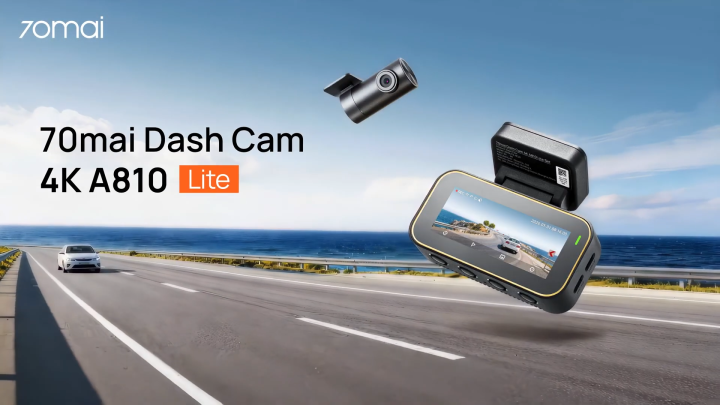 [2026 NEW] 70mai A810 Lite Dashcam 4K Resolution + HDR | 4G Connectivity | Supercapacitor | Built-in GPS | Buffered Emergency Recording | Dual Recording | Lazada Malaysia