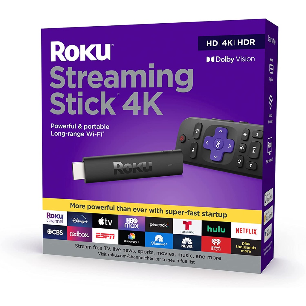 Thiết bị phát truyền hình Roku Streaming Stick 4K/HDR/Dolby Vision, Express 4K+ with Roku Voice Remote, TV Control | Shopee Việt Nam