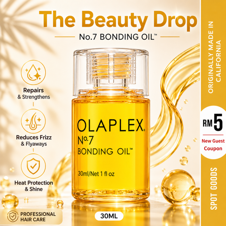 OLAPLEX No.7 Bonding Oil 30ml Repairing Hair Oil for Shine Heat Protection & Frizz Control