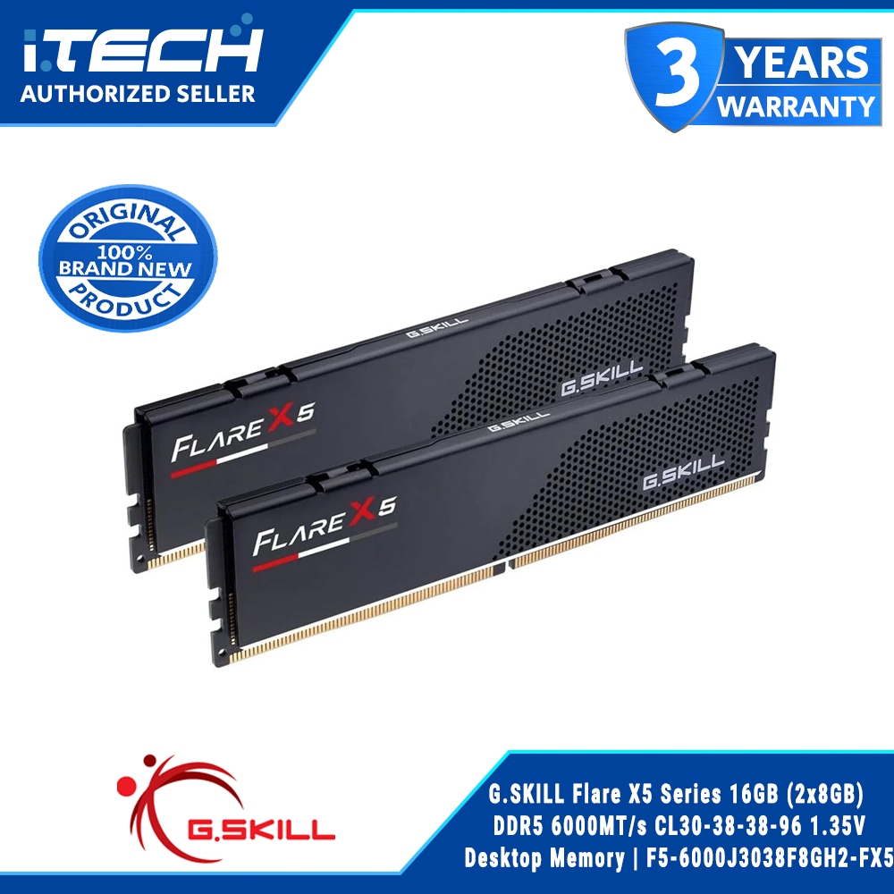 G.SKILL Flare X5 Series 16GB (2x8GB) DDR5 6000MT/s CL30-38-38-96 1.3 5V | F5-6000J3038F8GH2-FX5 | Shopee Malaysia