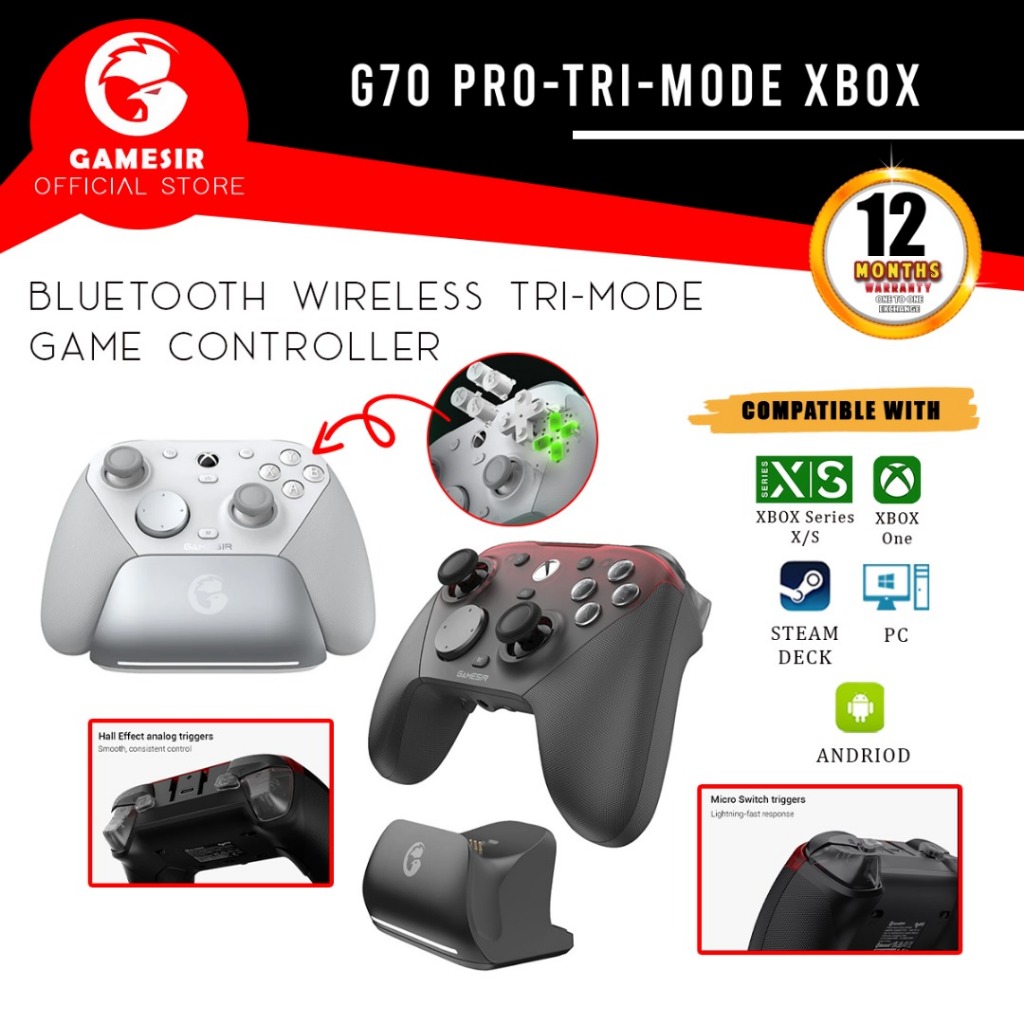 GameSir G7 Pro Bluetooth Wireless Tri-Mode Game Controller for Xbox / Steam / PC / Android | Shopee Malaysia