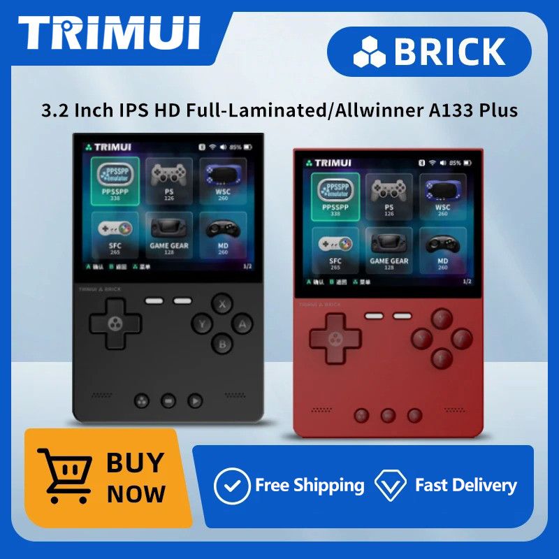 TRIMUI BRICK Handheld Game Console 3.2'' IPS Screen Linux System Metal Back Panel Key LED Light Support PSP PS1 Games | Shopee Malaysia