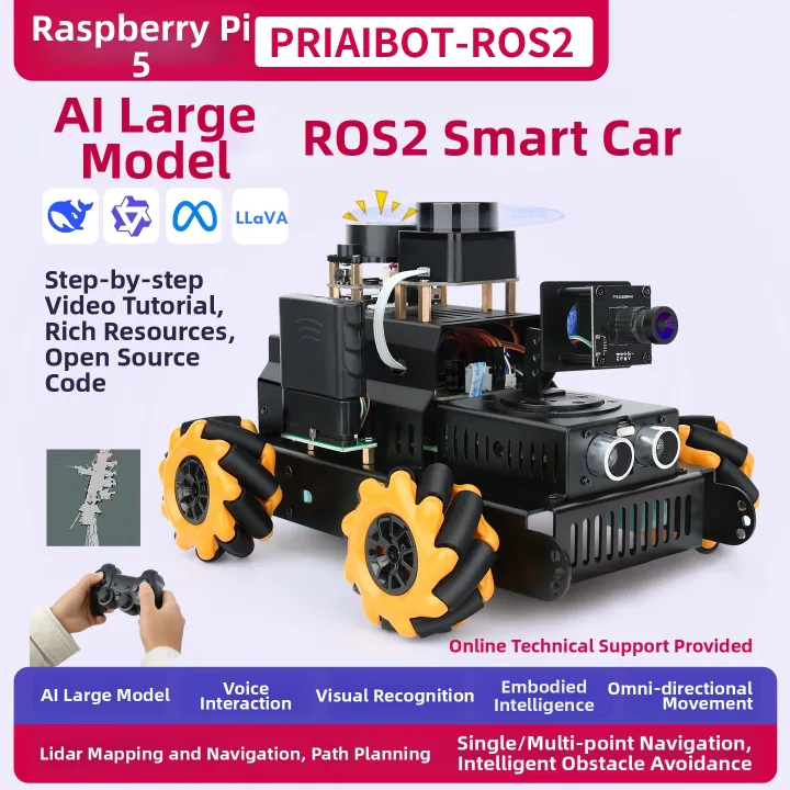 CHUANGLEBO | Voice Recognition AI Vision Smart Car Raspberry Pi 5