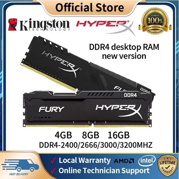 KingstonHyperX FURY memory RAM Global Promotion DRAMDDR4 8G3200 16G3200 DDR5 32G5600 6000(3Yrs Warranty)