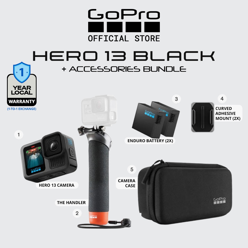 GoPro Hero 13 Black Action Camera + Accessories Bundle - 5.3K, HyperSmooth 6.0, Capture GPS Data | Shopee Malaysia