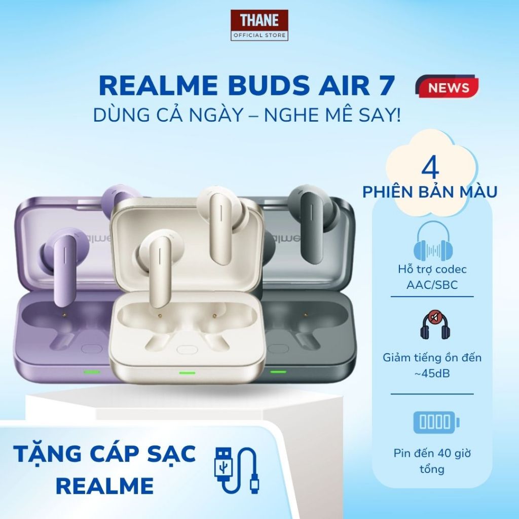 Realme buds Air 7 – Tai Nghe Bluetooth Chống Ồn, Bass Mạnh, Sạc Nhanh | Shopee Việt Nam
