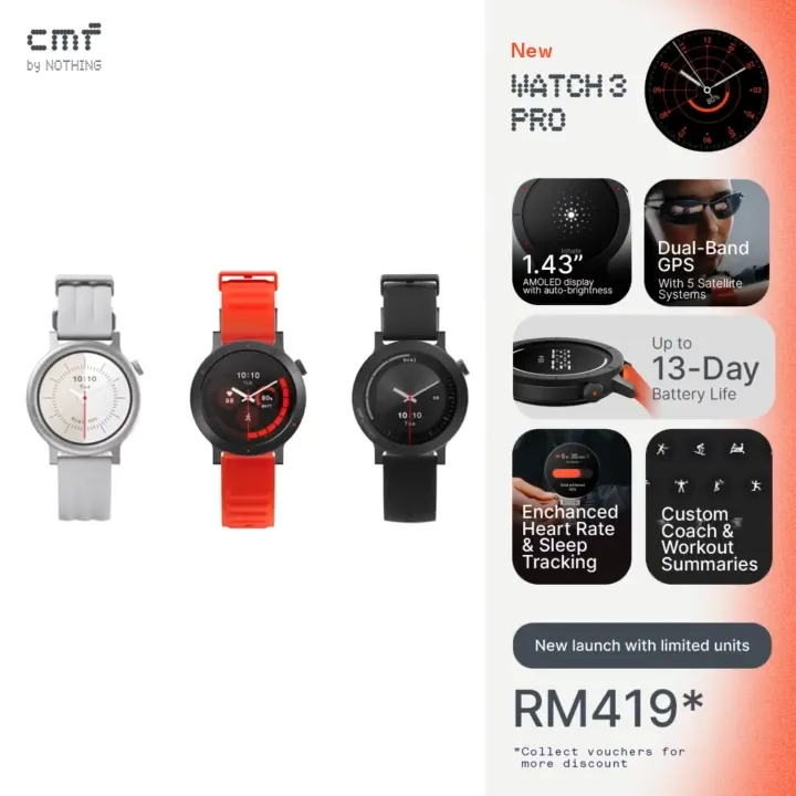 CMF Watch 3 Pro Smartwatch | CMF by NOTHING | Lazada Malaysia