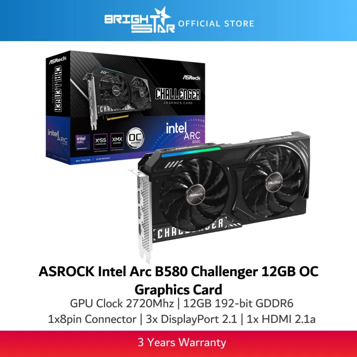ASROCK Intel Arc B580 Challenger 12GB OC Graphics Card | Lazada Malaysia