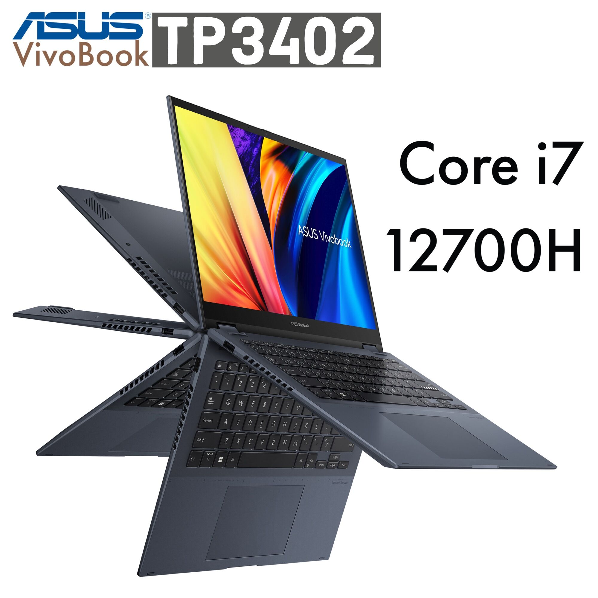 Laptop Asus VivoBook S Flip 14 TP3402 Core i7-12700H 24gb Ram 1tb SSD NVME màn 14inch Full HD cảm ứng gập 360 độ