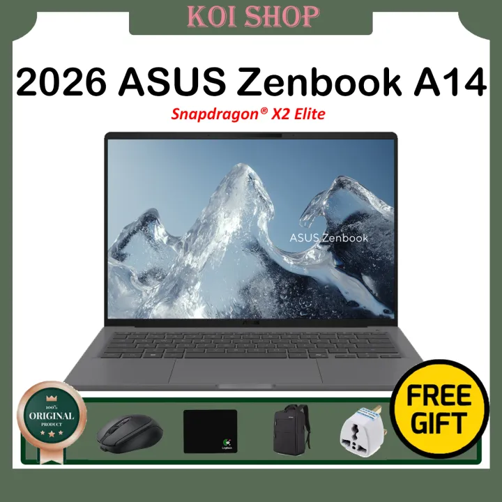 【ASUS Official Warranty】2026 ASUS Zenbook A14 Laptop UX3407/ASUS Zenbook 14 Air/Snapdragon® X2 Elite/14inches 2.8K 120Hz 1100nits OLED Screen Notebook/ASUS Zenbook Laptop
