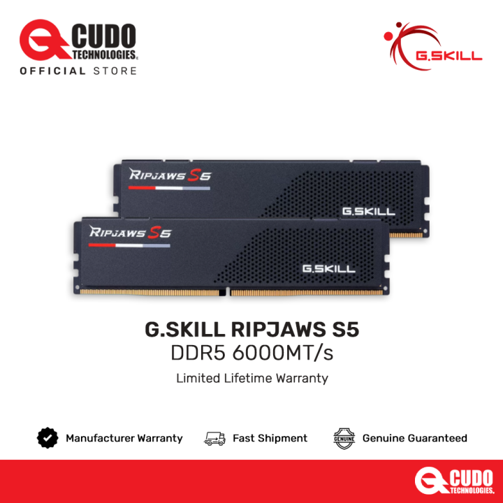 G.Skill RIPJAWS S5 32GB (2x16GB) DDR5 6000MHz Memory (F5-6000J3636F16GX2-RS5K) | Lazada Malaysia