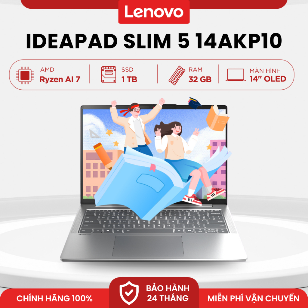 Laptop Lenovo IdeaPad Slim 5 OLED 14AKP10 | Ryzen AI 7 350 | 32GB | 1TB | OLED 14" | AMD Radeon 860M | Shopee Việt Nam