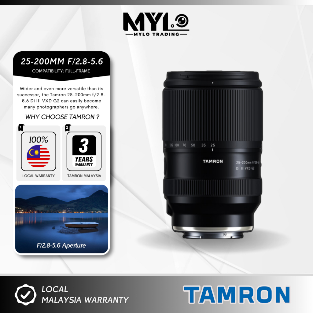 (READY STOCK) - Tamron 25-200mm f/2.8-5.6 Di III VXD G2 Lens - Sony E Mount | Shopee Malaysia