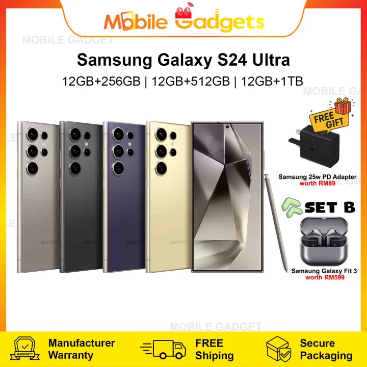 Samsung Galaxy S24 Ultra 5G (12GB+256GB / 512GB / 1TB) | Original Malaysia New Set | 1 Year Warranty | Lazada Malaysia