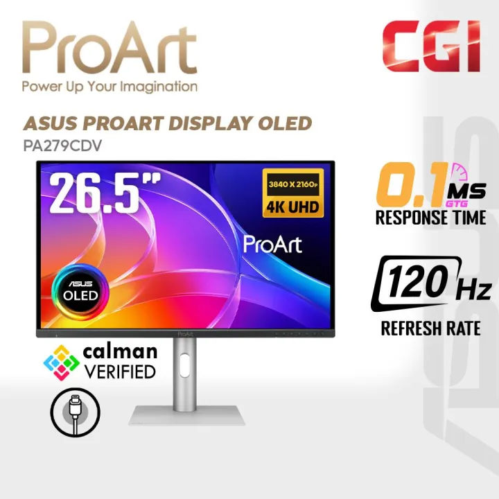Asus 26.5" ProArt PA279CDV QD-OLED 4K UHD HDR10 120Hz 0.01ms 99% DCI-P3, ΔE < 1.5USB-C 96W PD Professional Monitor | Lazada Malaysia