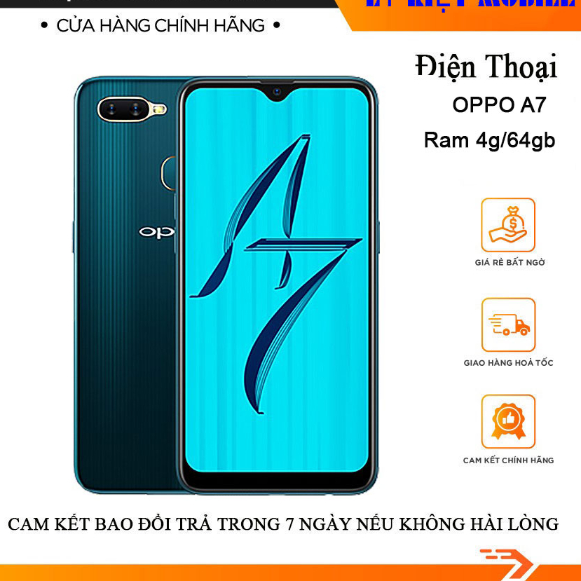 Điện thoại Oppo A7 ram 4g bộ nhớ 64GB) máy qua sử dụng chính hãng mới 99% Zin đẹp full chức năng | Shopee Việt Nam