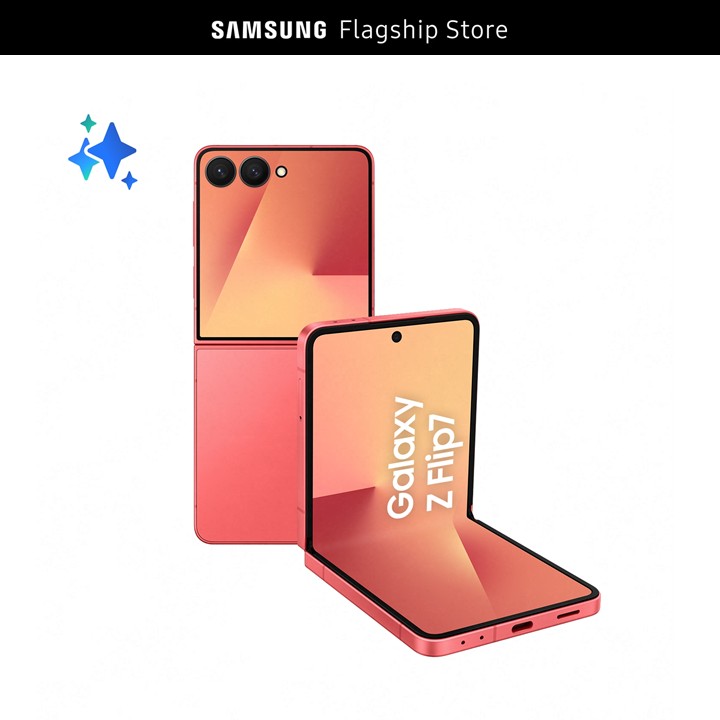 Điện thoại Samsung Galaxy Z Flip7 Điện thoại AI Màn hình ngoài vô cực 4.1" Camera selfie 50MP Mỏng nhất