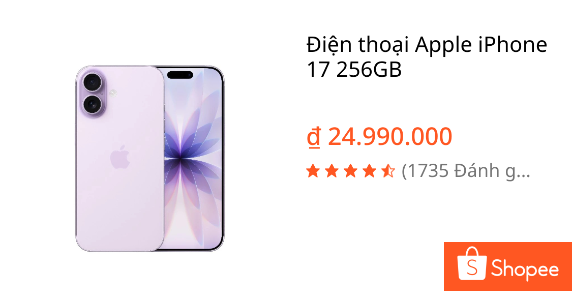 Điện thoại Apple iPhone 17 256GB | Shopee Việt Nam