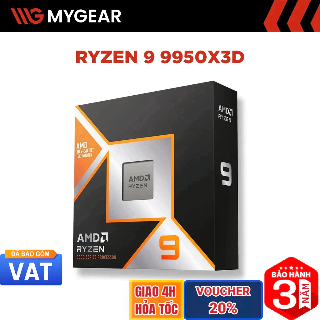 CPU AMD Ryzen 9 9950X3D 16 Nhân 32 Luồng Chính hãng AMD VN | Shopee Việt Nam