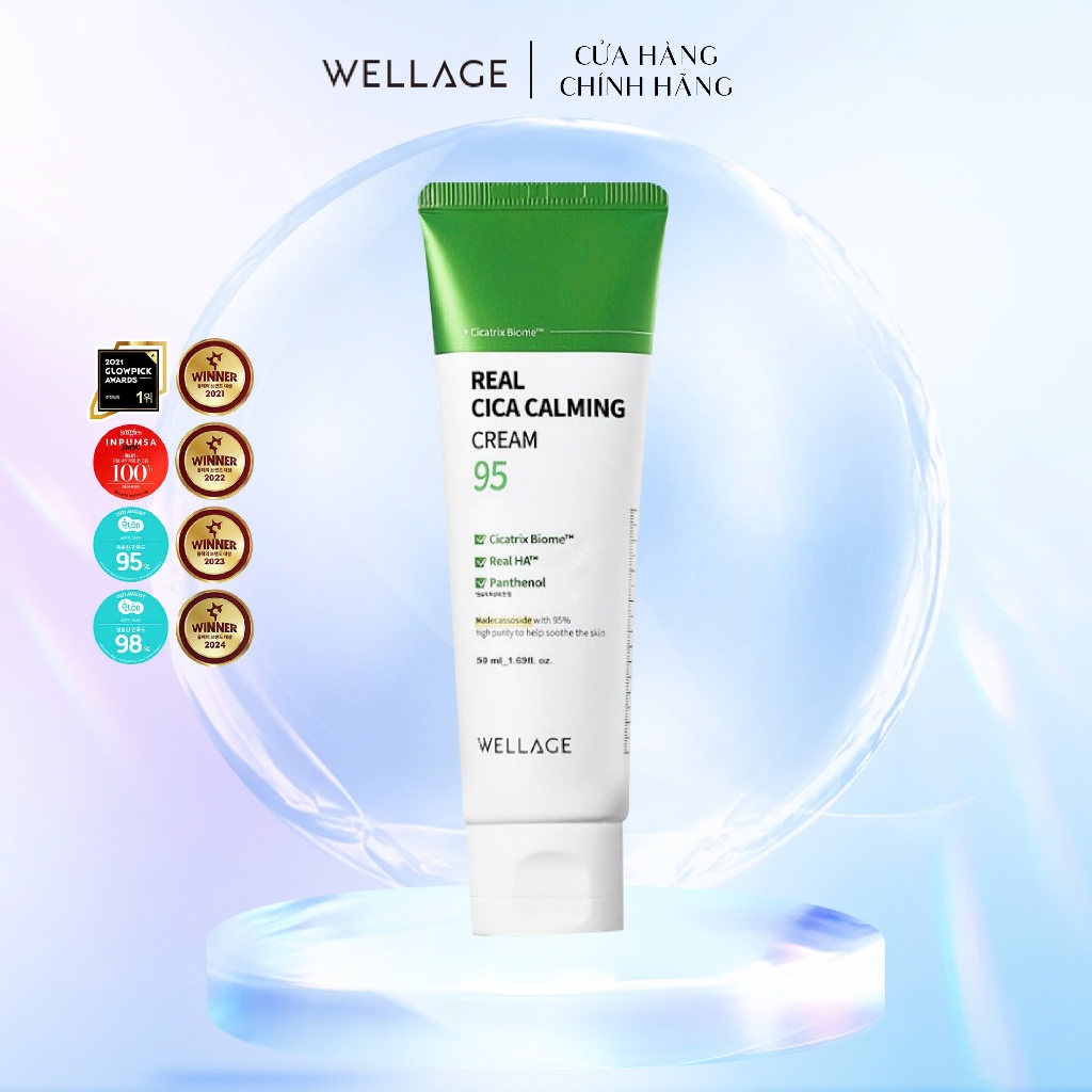 Kem dưỡng da Wellage Real Cica Calming 95 Cream 50ml (mới) | Shopee Việt Nam