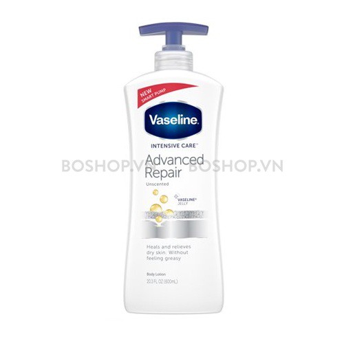 Dưỡng thể Vaseline Intensive Care Advanced Repair Unscented Body Lotion 600ml | Shopee Việt Nam